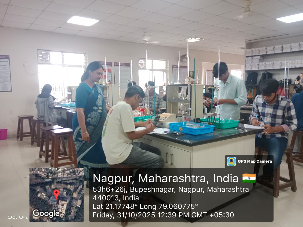 B. Tech First Year stsudents performing in Chemistry Lab Photo 1