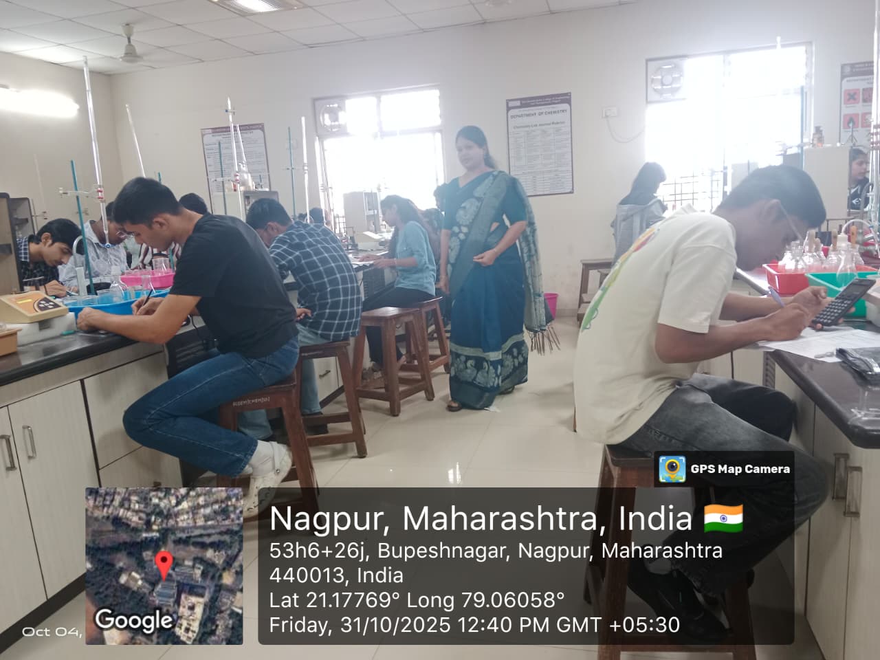 B. Tech First Year stsudents performing in Chemistry Lab Photo 3